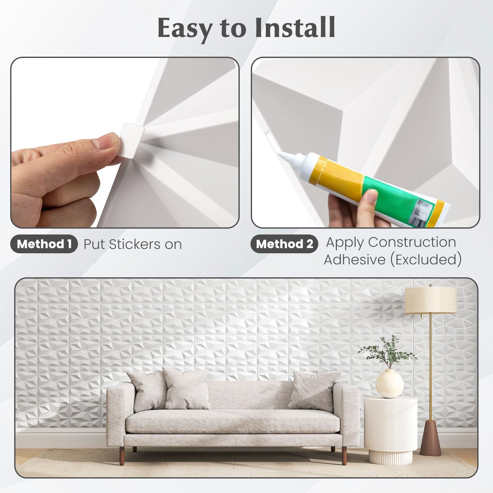 Amazon.com: Giantex 100 Pack 3D Wall Panels, 12
